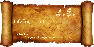 Láng Emil névjegykártya