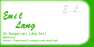 emil lang business card